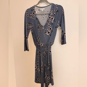 Maurices Navy Floral Long Sleeve Dress